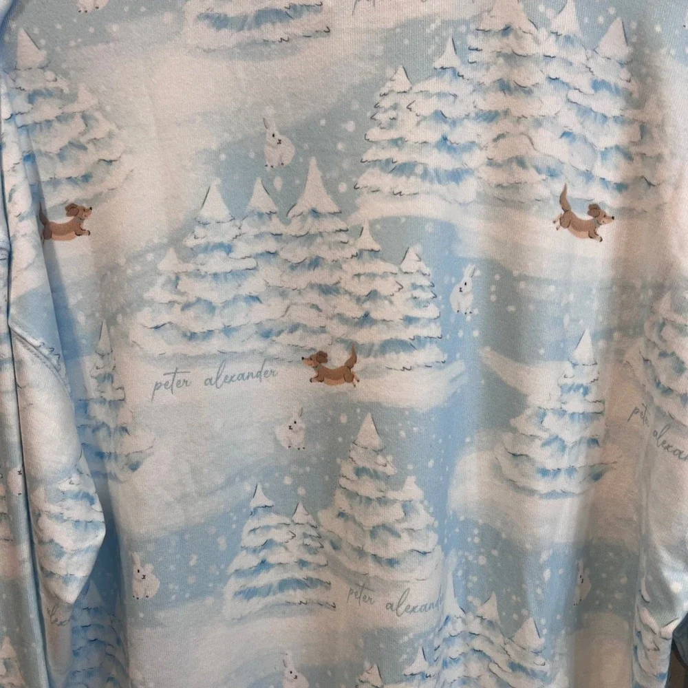 Peter Alexander Long Sleeve Night shirt Winter Wonderland Dog Print Size Medium‎